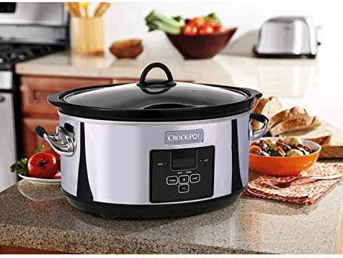 Crock-Pot 7 Quart Programmable Slow Cooker – Polished Platinum 6CQE