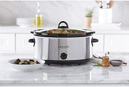 Crock-Pot 7 Quart Oval Manual Slow Cooker – Stainless Steel K36Z