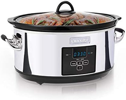 Crock-Pot 7 Quart Programmable Slow Cooker – Polished Platinum 6CQE