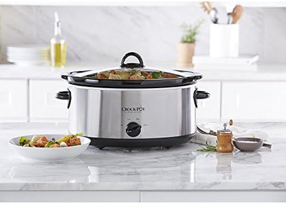 Crock-Pot 7 Quart Oval Manual Slow Cooker – Stainless Steel K36Z