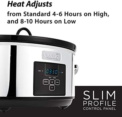 Crock-Pot 7 Quart Programmable Slow Cooker – Polished Platinum 6CQE