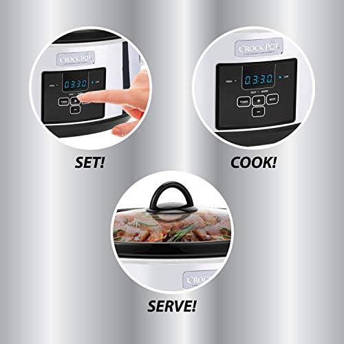 Crock-Pot 7 Quart Programmable Slow Cooker – Polished Platinum 6CQE