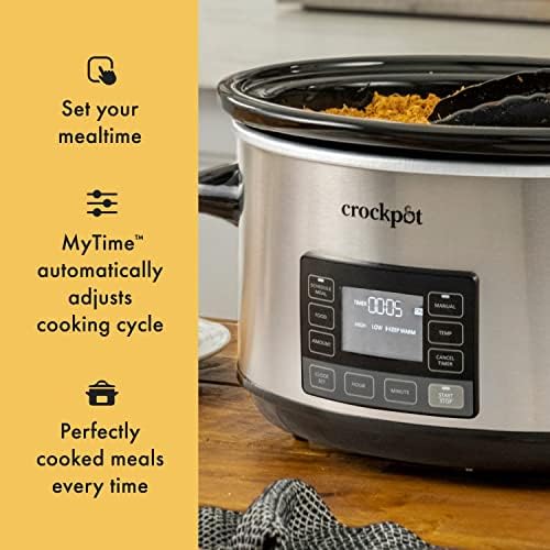 Crock-Pot 7 Quart Portable Programmable Slow Cooker with Timer X6SU