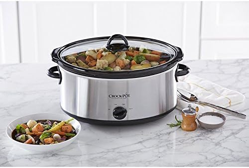 Crock-Pot 7 Quart Oval Manual Slow Cooker – Stainless Steel K36Z
