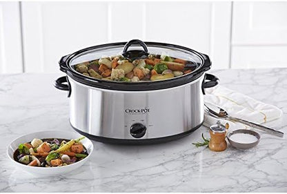 Crock-Pot 7 Quart Oval Manual Slow Cooker – Stainless Steel K36Z