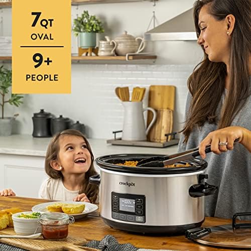 Crock-Pot 7 Quart Portable Programmable Slow Cooker with Timer X6SU