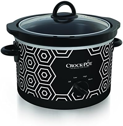 Crock-Pot 4.5 Quart Portable Slow Cooker – Black & White ZPG7