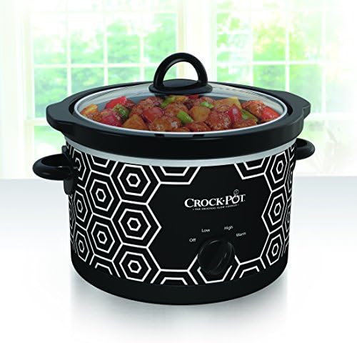 Crock-Pot 4.5 Quart Portable Slow Cooker – Black & White ZPG7