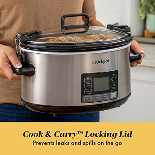 Crock-Pot 7 Quart Portable Programmable Slow Cooker with Timer X6SU