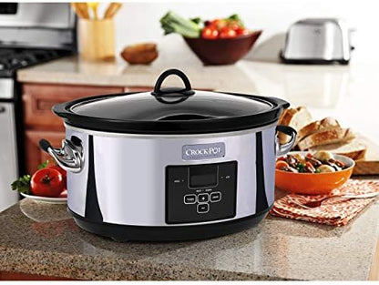 Crock-Pot 7 Quart Programmable Slow Cooker – Polished Platinum 6CQE