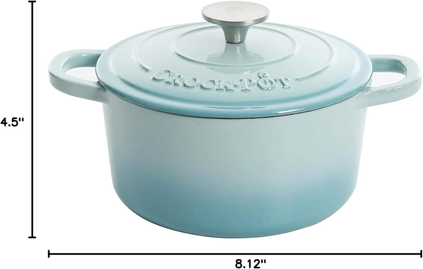 Crock-Pot 3 Quart Enameled Cast Iron Dutch Oven – Aqua DNTH