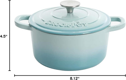 Crock-Pot 3 Quart Enameled Cast Iron Dutch Oven – Aqua DNTH